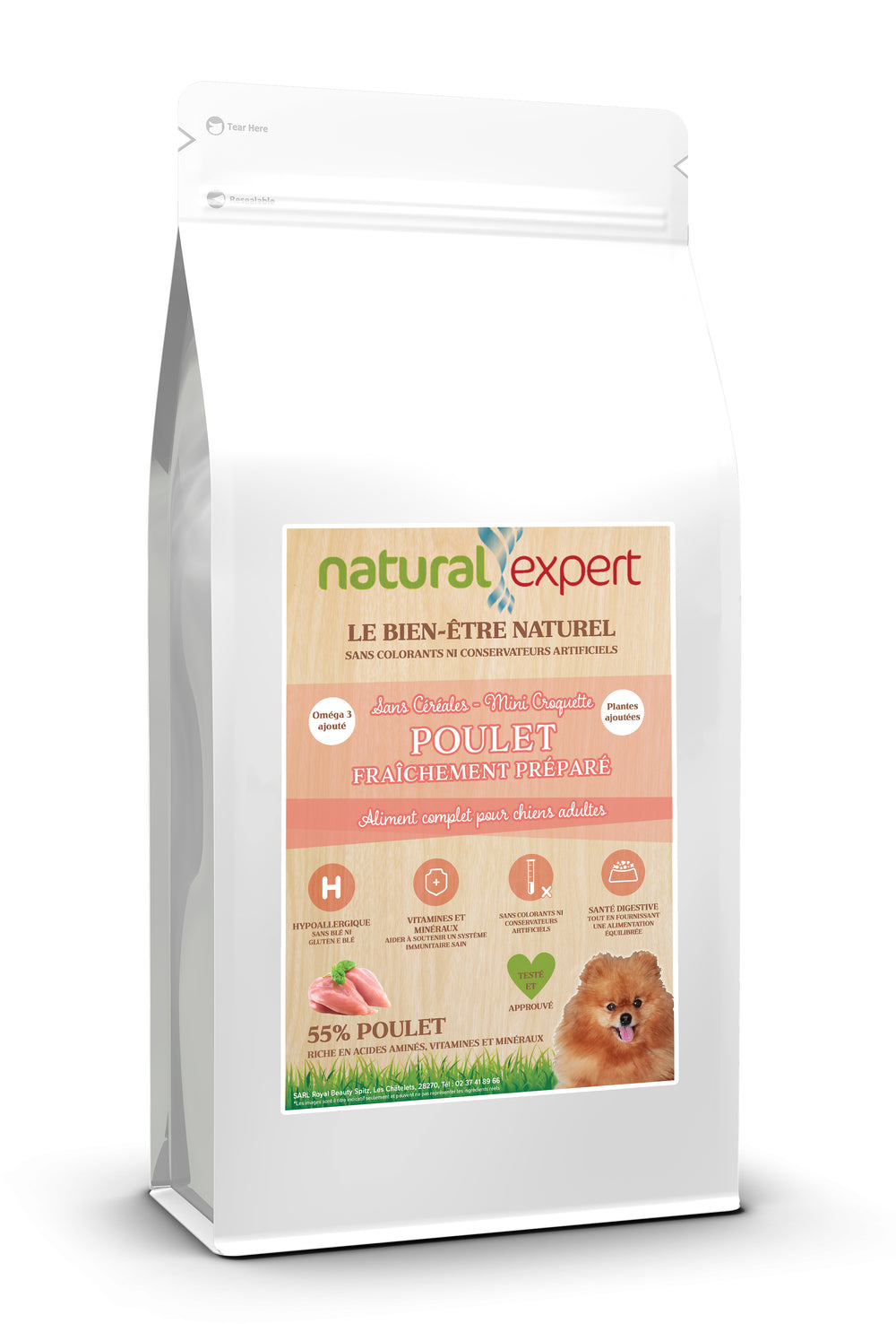 Croquettes Naturelles Chien Petite Race – 55% Poulet | Phyto Véto
